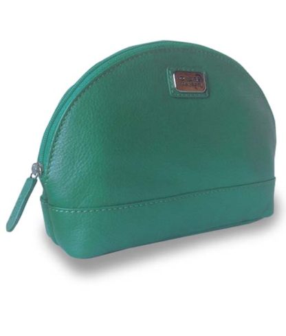 Forest Green Osprey leather makeup bag