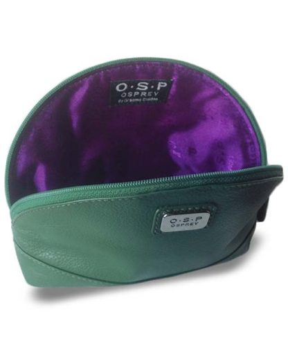 Forest Green Osprey leather cosmetic