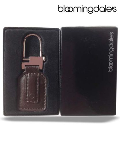 Bloomingdales padlock style leather key fob key-ring
