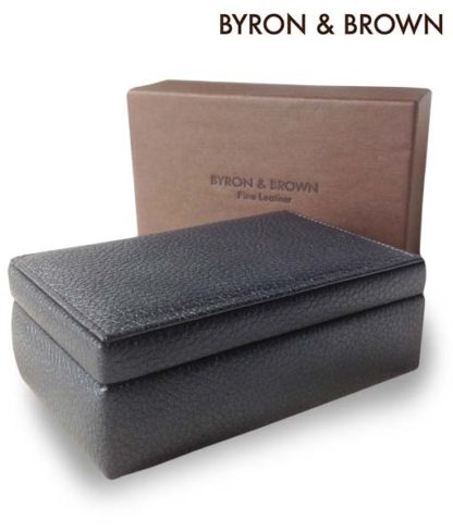 Byron & Brown Mens leather cufflink trinket box