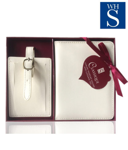 WHSmith ECRU Passport Holder & matching Luggage Tag