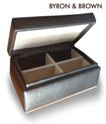 Byron & Brown Mens leather cufflink trinket box