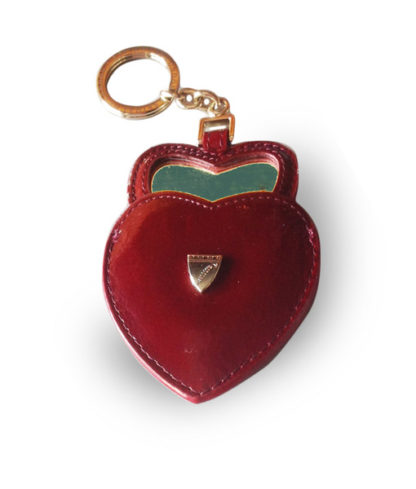 Aspinal Cherry Red Heart Mirror Key-ring pendant