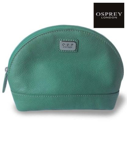 Forest Green Osprey leather makeup bag