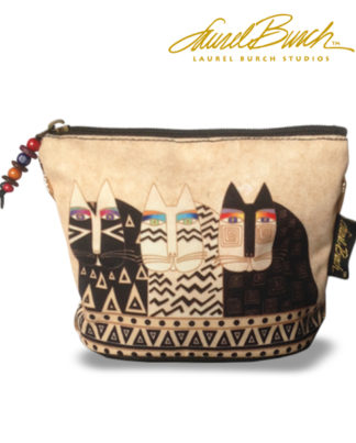 LAUREL BIRCH Exotic Cats small makeup bag cosmetic purse
