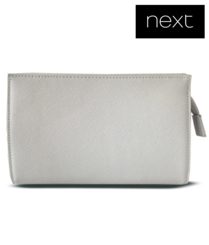 Next Grey Saffiano makeup beauty bag