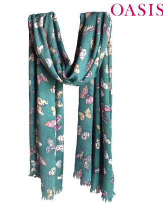 Oasis Turquoise Butterfly pashmina scarf shawl