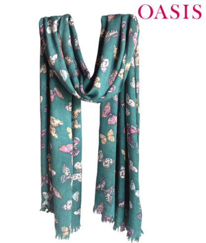 Oasis Turquoise Butterfly pashmina scarf shawl