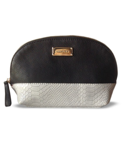 Henley Gracie two tone Black / Silver Python cosmetic bag