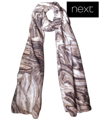 Next Grey foil print ladies scarf-wrap