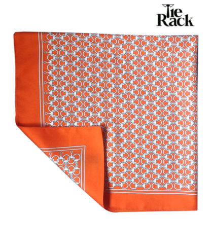 Tie Rack Chain design Ladies orange square neck scarf