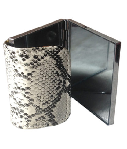 Small Square Python print folding compact mirror