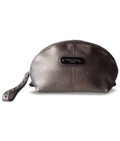 EDINA RONAY Pewter leather Cosmetic bag