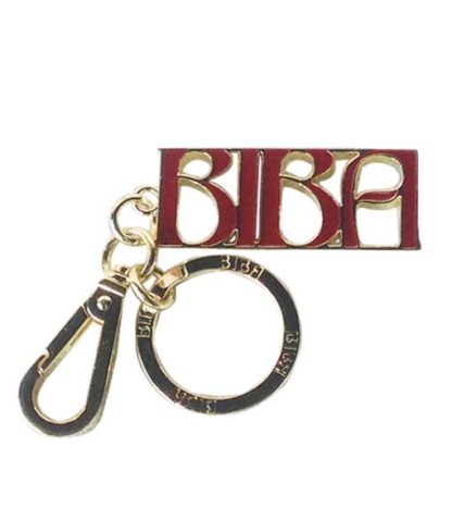 BIBA Red enamel keyring/tassel