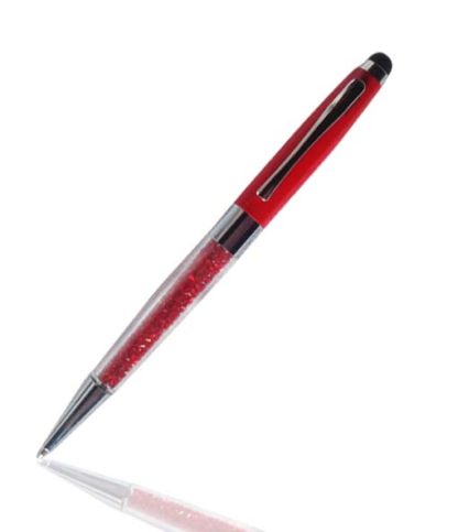 Jon Richard RED Crystal Stylus Pen and Pouch Set