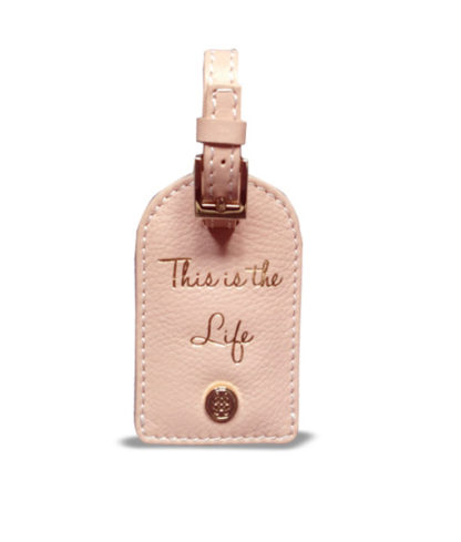 Bailey & Quinn Pink Leather Luggage Tag