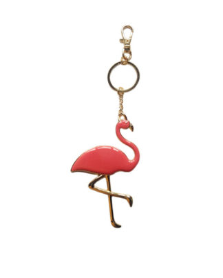 OASIS enamel Pink Flamingo bag tassel/keyring charm