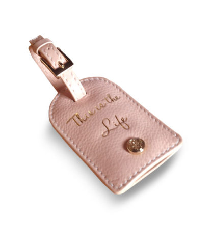 Bailey & Quinn Pink Leather Luggage Tag