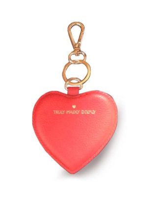 Osprey Truly Madly Deeply Red leather love heart keyring tassel