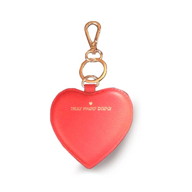 Osprey Truly Madly Deeply Red leather love heart keyring tassel - finga ...