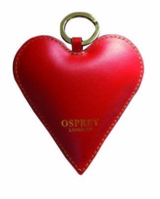 Osprey Large Red Leather Love Heart keyring