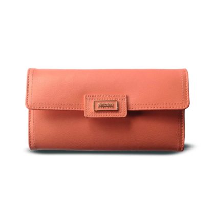 Dulwich Designs Coral Leather Jewellery Roll