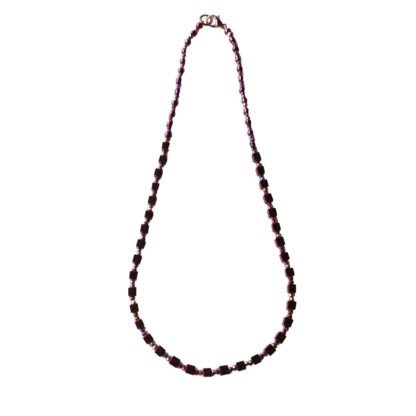 Royal Purple Hematite Cube Necklace