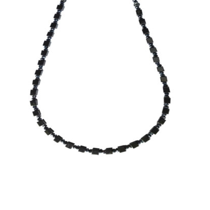 Smoky Black Hematite Cube Necklace