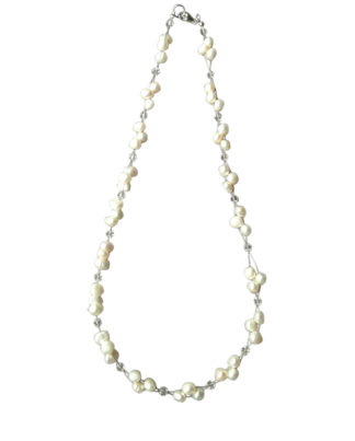 Contemporary Baroque Pearl Cluster - Swarovski Crystal Necklace