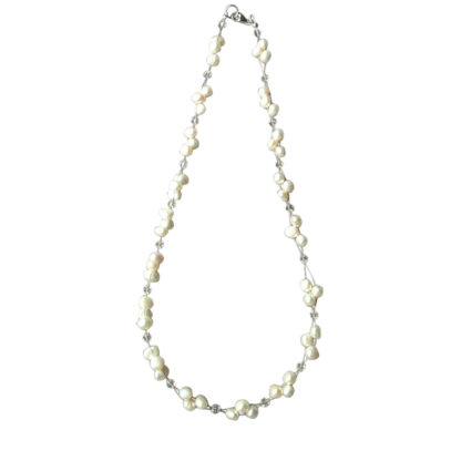 Contemporary Baroque Pearl Cluster - Swarovski Crystal Necklace
