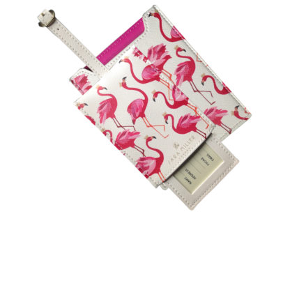 Sara Miller Flamingo Passport Cover & Travel Tag Luggage Set