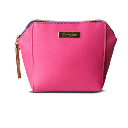 Jennifer's Collection Fuchsia PINK Hexagonal Cosmetic Bag