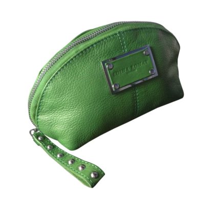 EDINA RONAY Pea Green Leather Cosmetic bag