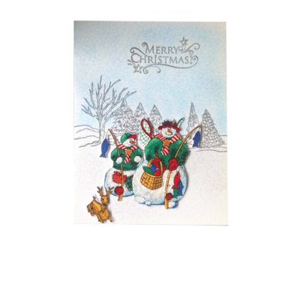 Janet Baron Hand Crafted Snowman Christmas Greetings Cards