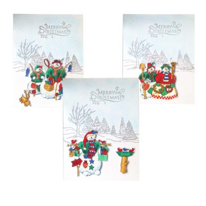 Janet Baron Hand Crafted Snowman Christmas Greetings Cards