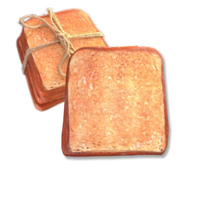 Set of 4 Hand crafted Toast design coasters