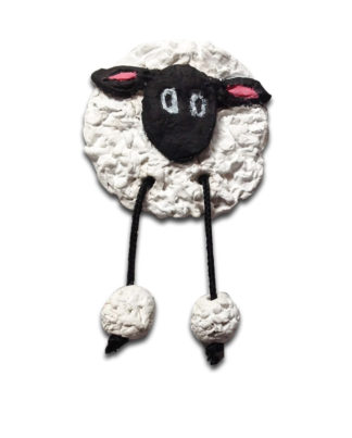 Shaun the Sheep Handcrafted clay brooch