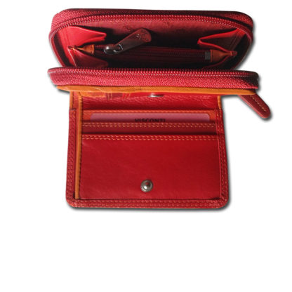 Visconti Red Leather Purse | Biola Berry Multi
