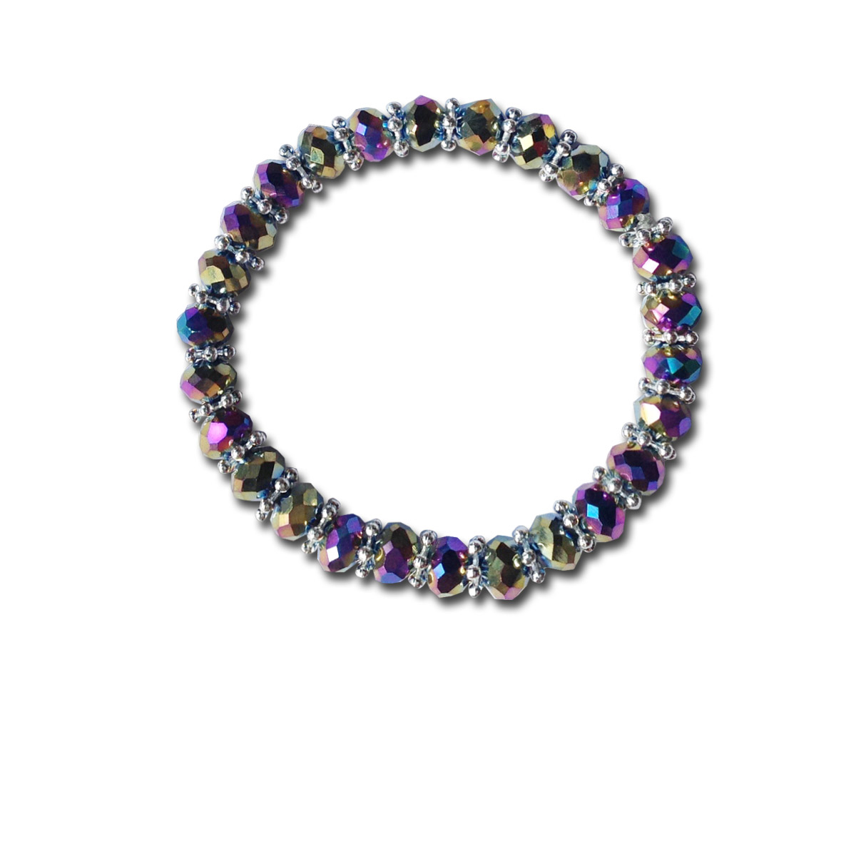 Rainbow Faceted Crystal Bracelet | Glass Crystal Bracelet - finga-nails