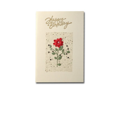 Red Gerber Daisy Flower | Birthday Card