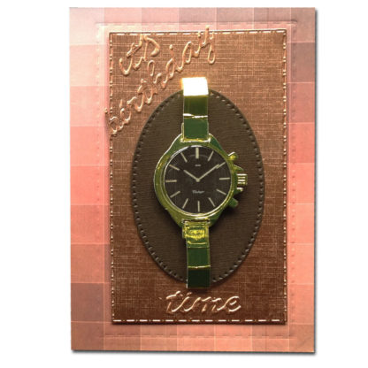 Handcrafted 3D Watch Card | Mens Gold Chronograph watch