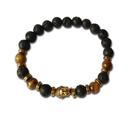 Buddha Lava Stone Oriental Bracelet