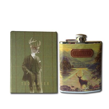 Ted Baker Stag hip flask box view